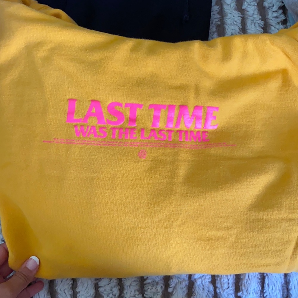 Gold and pink anti social club hoodie